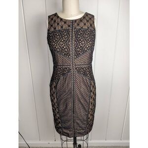 Heartloom Women's Dress Bodycon Sleeveless Back Zip Lace Black Size Medium